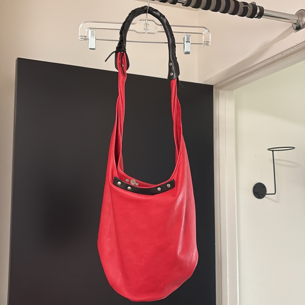 Dean Red Leather Shoulder Bag